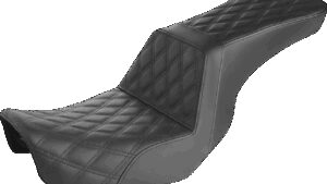 SADDLEMEN Step-Up Seat - Full Lattice Stitch - Black - Dyna