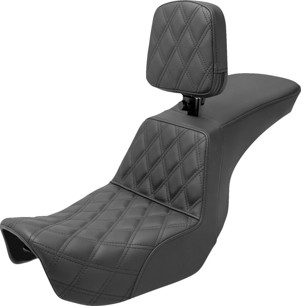 SADDLEMEN Tour Step-Up Seat - Rider Backrest - Front Lattice Stitch - Dyna '06-'17