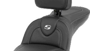 SADDLEMEN Roadsofa™ Carbon Fiber Seat - Carbon Fiber - with Backrest - FXD '96-'03