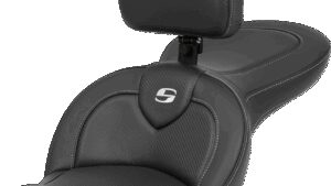 SADDLEMEN Roadsofa™ Seat - with Backrest - Carbon Fiber - FXDWG '96-'03