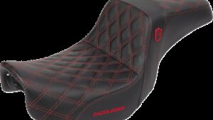 SADDLEMEN Pro Series SDC Performance Seat - Carbon Fiber/Lumbar Gripper - Red Stitch - Dyna '06-'17
