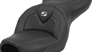 SADDLEMEN Roadsofa™ Seat - Carbon Fiber - Black Stitch - without Backrest - FL '04-'05