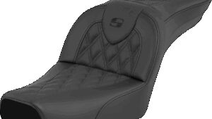 SADDLEMEN RoadSofa™ Seat - Lattice Stitch - without Driver Backrest - FXDWG '04-'05