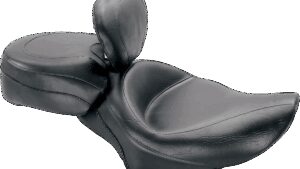 MUSTANG Wide Solo Seat - With Backrest - Vintage - Black - Smooth - XL '04-'21