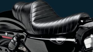 LE PERA Stubs Spoiler Seat - Pleated - Black w/ Black Stripes - XL '04-'23