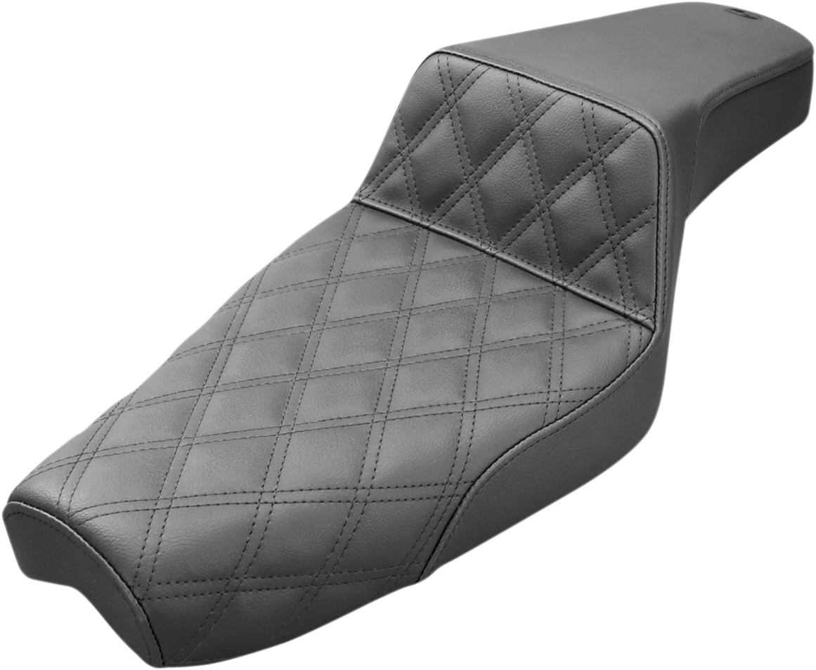 SADDLEMEN Step-Up Seat - Front Lattice Stitch - Black - XL