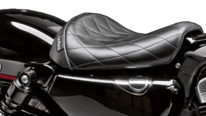 LE PERA Bare Bones Solo Seat - Diamond Stitch - Black - XL '04-'22