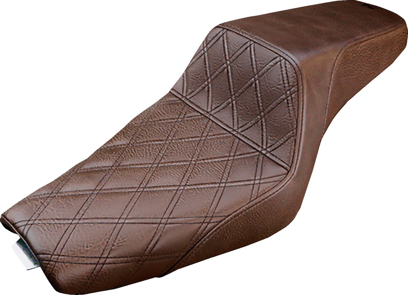 SADDLEMEN Step-Up Seat - Front Lattice Stitch - Brown - XL