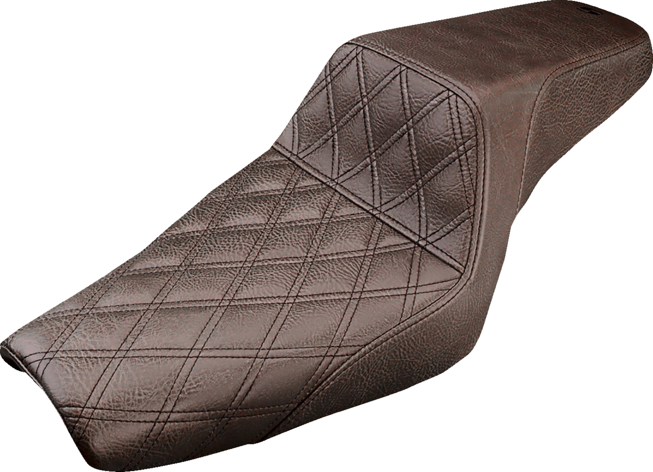 SADDLEMEN Step-Up Seat - Front Lattice Stitch - Brown - XL