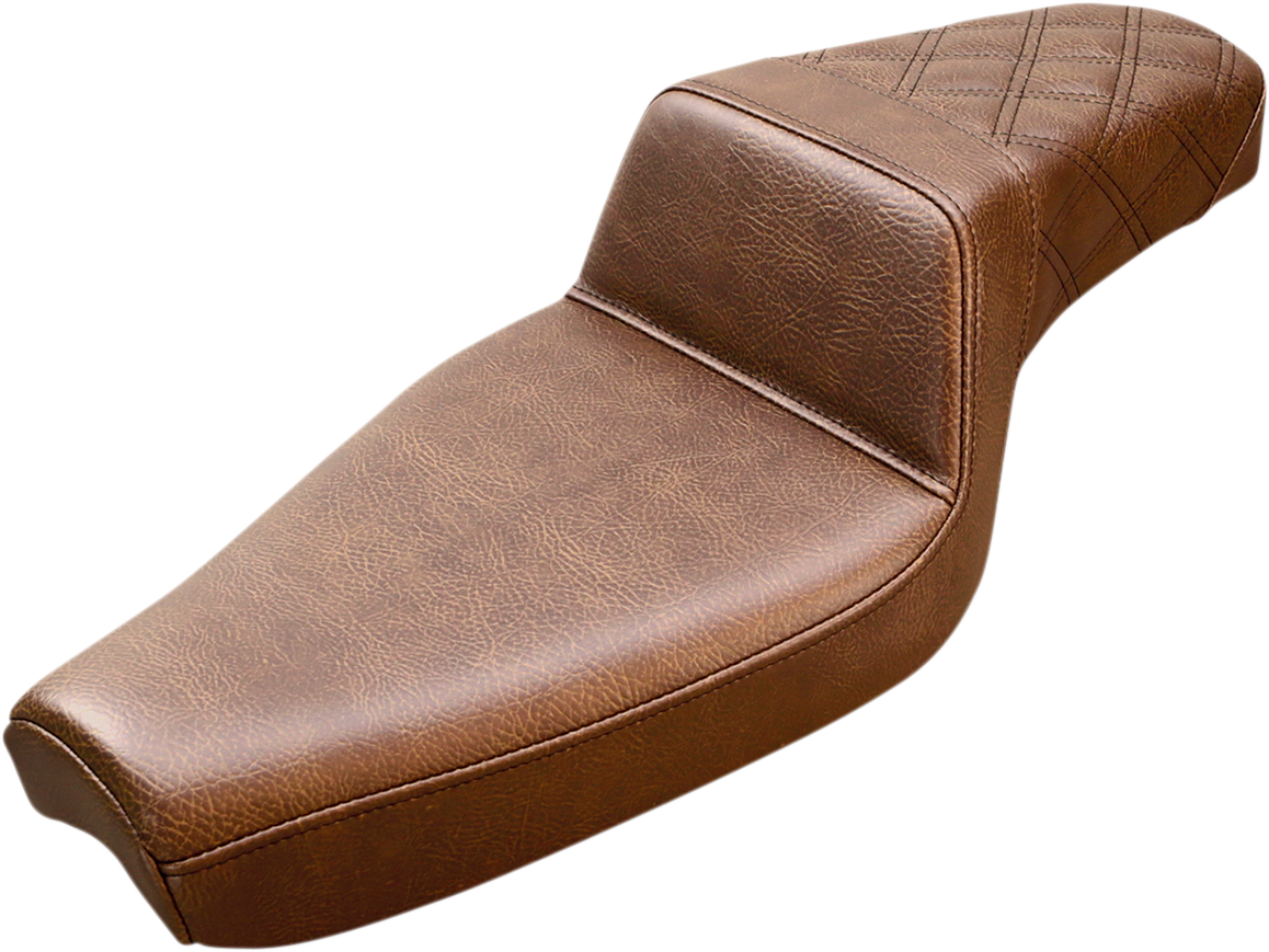 SADDLEMEN Step-Up Seat - Rear Lattice Stitch - Brown - XL