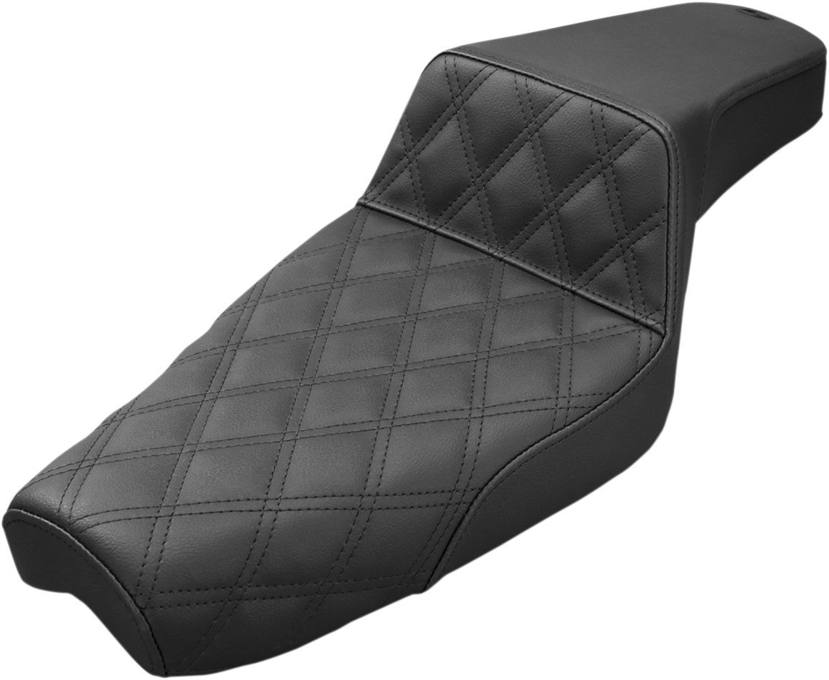SADDLEMEN Step-Up Seat - Front Lattice Stitch - Black - XL