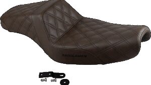 SADDLEMEN Step-Up Seat - Full Lattice Stitch - Brown - XL