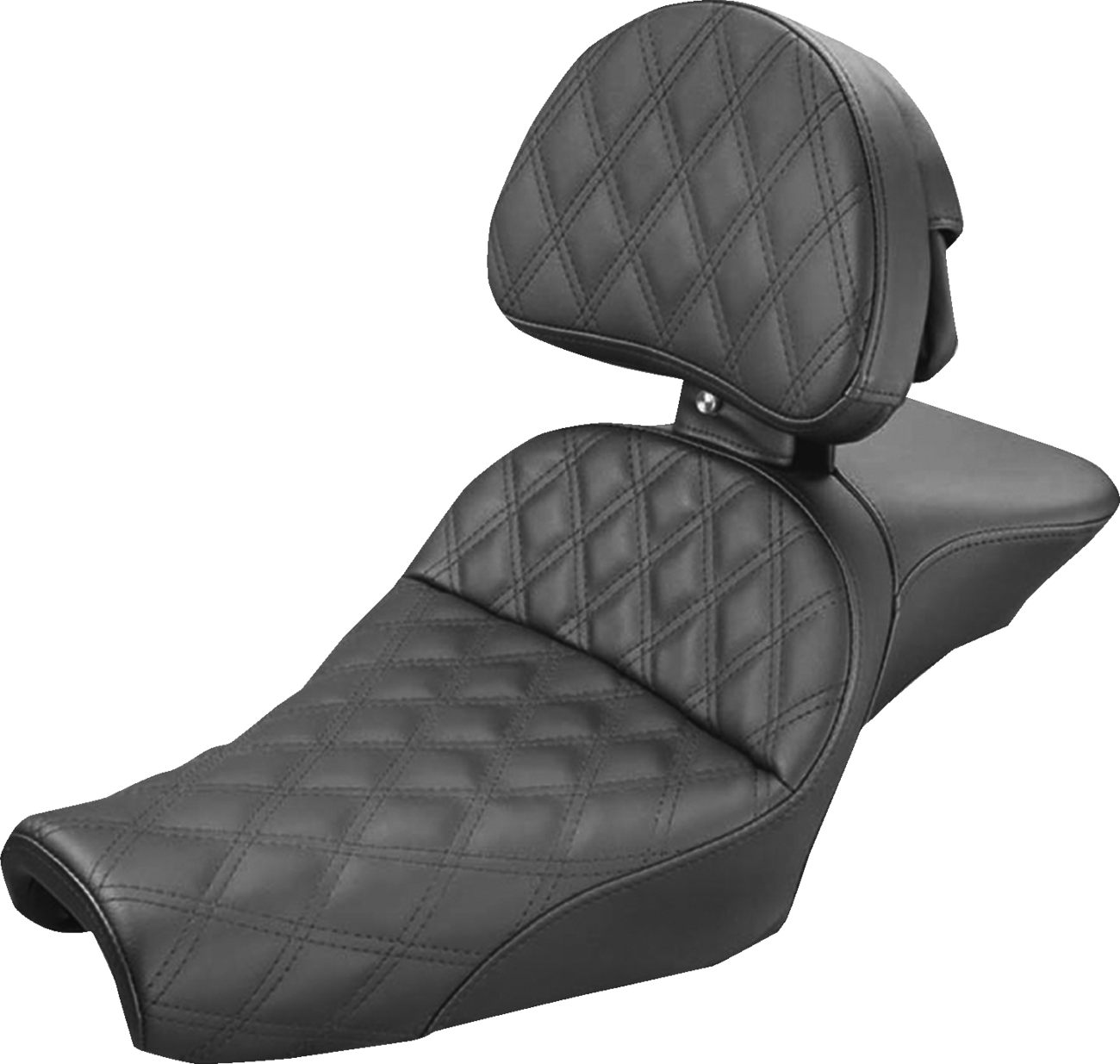 SADDLEMEN Explorer Seat - With Backrest - Lattice Stitched - Black - XL '04-'22