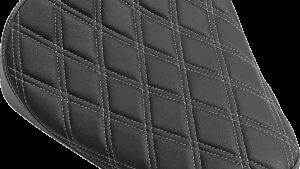 DRAG SPECIALTIES SEATS Bobber Solo Seat - Double Diamond - Silver Stitch - '10-'22 XL
