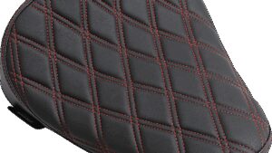 DRAG SPECIALTIES SEATS Bobber Solo Seat - Double Diamond - Red Stitch - '10-'22 XL