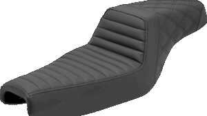 SADDLEMEN Step-Up Seat - Front Tuck-n-Roll/Rear Lattice Stitch - Black