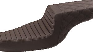 SADDLEMEN Step-Up Seat - Front Tuck-n-Roll/Rear Lattice Stitch - Brown