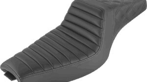SADDLEMEN Step-Up Seat - Front Tuck-n-Roll/Rear Lattice Stitch - Black