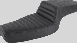 SADDLEMEN Step-Up Seat - Front Tuck-n-Roll/Rear Lattice Stitch - Black