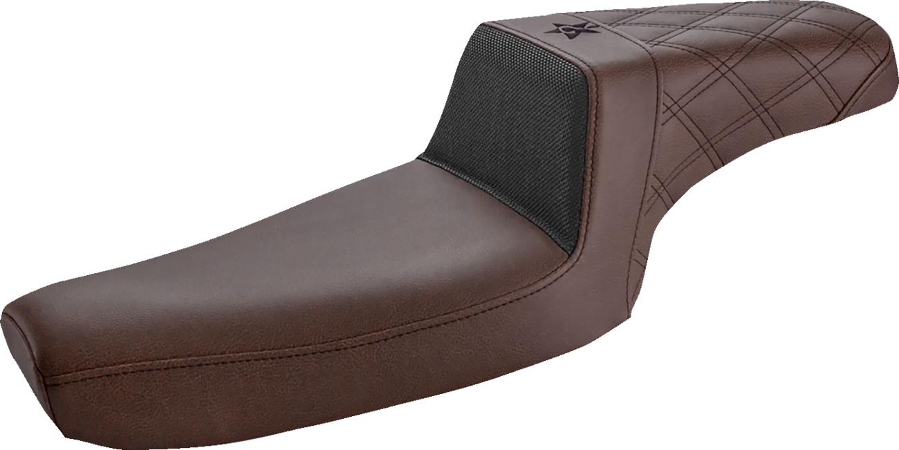 SADDLEMEN Unknown Industries Seat - Front Carbon Fiber/Black Gripper Lumbar/Rear Lattice Stitch - XL