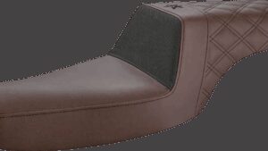 SADDLEMEN Unknown Industries Seat - Front Carbon Fiber/Black Gripper Lumbar/Rear Lattice Stitch - XL '04-'23