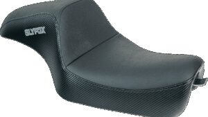 SLYFOX Drifter Seat - Gray Logo - Black Vinyl w/ Slipstop - Carbon Fiber - XL '04-'22