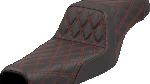 SADDLEMEN Step-Up Seat - Lattice Stitch - Red Stitch - XL '04-'22