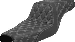 SADDLEMEN Step-Up Seat - Lattice Stitch - White Stitch - XL '04-'22