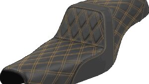 SADDLEMEN Step-Up Seat - Lattice Stitch - Gold Stitch - XL '04-'22