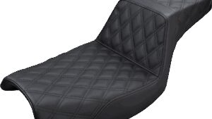 SADDLEMEN Step-Up Seat - Full Lattice Stitch - Black - FXR
