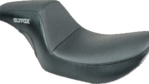 SLYFOX Drifter Seat - Gray Logo - Black Vinyl - Smooth - FXR '82-'00