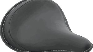 DRAG SPECIALTIES SEATS Seat - Spring Solo - Large - Black Solar-Reflective Leather/White Perimeter Stitch