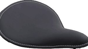 DRAG SPECIALTIES SEATS Spring Solo Seat - Large - Low-Profile - Black w/ White Perimeter Stitch