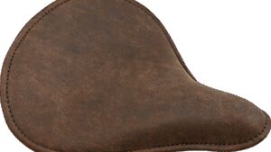 DRAG SPECIALTIES SEATS Spring Solo Seat - Large - Low-Profile - Brown w/ Perimeter Stitch