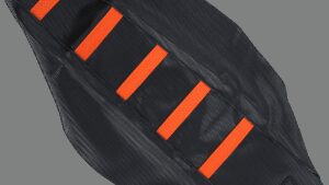 MOOSE OFFROAD Ribbed Seat Cover - Black Cover/Orange Ribs - KTM