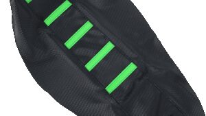 MOOSE OFFROAD Ribbed Seat Cover - Black Cover/Green Ribs - Kawasaki