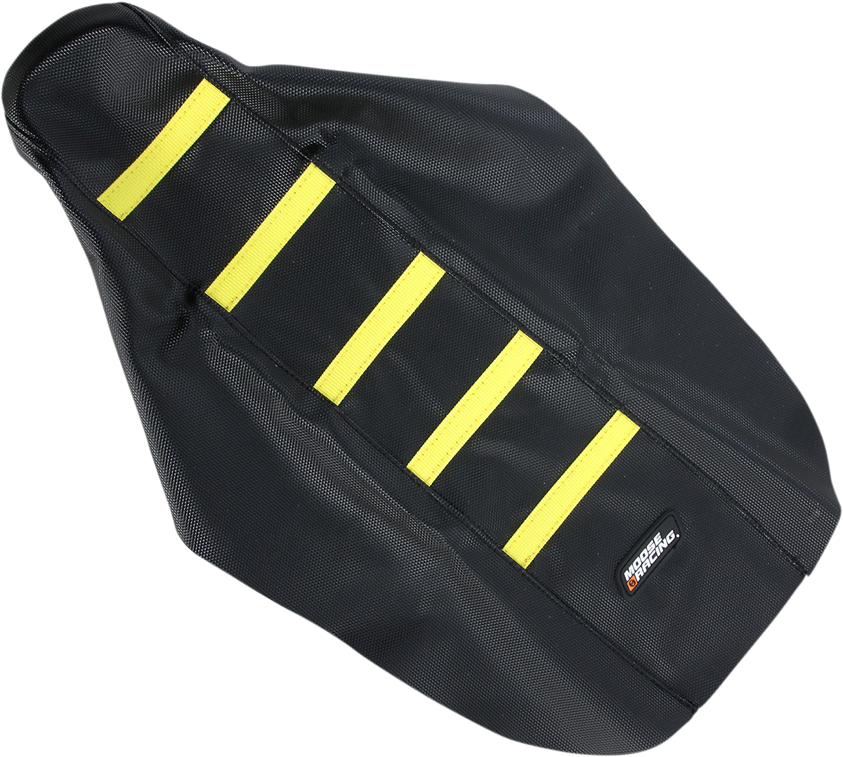 MOOSE OFFROAD Ribbed Seat Cover - Black Cover/Yellow Ribs - Suzuki