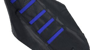 MOOSE OFFROAD Ribbed Seat Cover - Black Cover/Blue Ribs - Yamaha