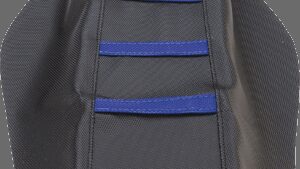 MOOSE OFFROAD Ribbed Seat Cover - Black Cover/Blue Ribs - Yamaha