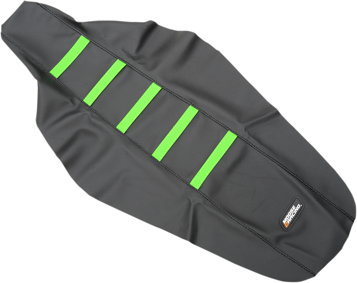 MOOSE OFFROAD Ribbed Seat Cover - Black Cover/Green Ribs - Kawasaki