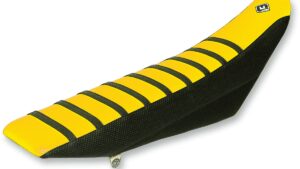 FLU DESIGNS INC. Pro Rib Seat Cover - Yellow/Black - RMZ '01-'08