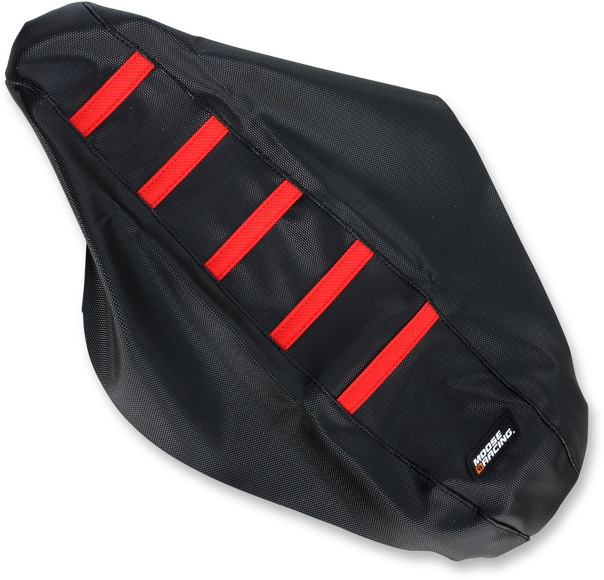 MOOSE OFFROAD Ribbed Seat Cover - Black Cover/Red Ribs - Honda