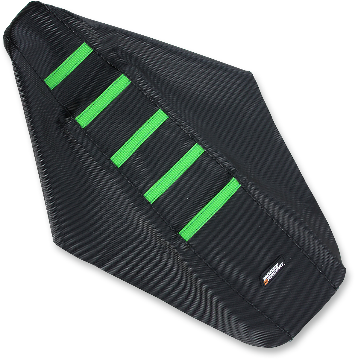 MOOSE OFFROAD Ribbed Seat Cover - Black Cover/Green Ribs - Kawasaki