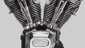 S&S CYCLE T124 Long Block Engine - Wrinkle Black with Chrome - Touring | Dyna