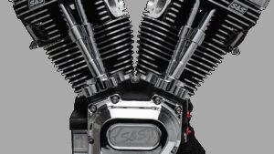 S&S CYCLE T111 Long Block Engine - Wrinkle Black and Chrome - Touring | Dyna