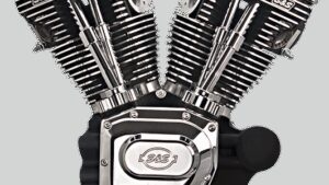 S&S CYCLE T124 Long Block Engine - Wrinkle Black and Chrome - Touring