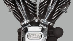 S&S CYCLE T143 Long Block Engine - Wrinkle Black and Chrome - Touring