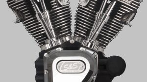 S&S CYCLE T124 Long Block Engine - Wrinkle Black and Chrome - FXD | FXDWG