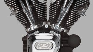 S&S CYCLE T143 Long Block Engine - Wrinkle Black and Chrome - Dyna