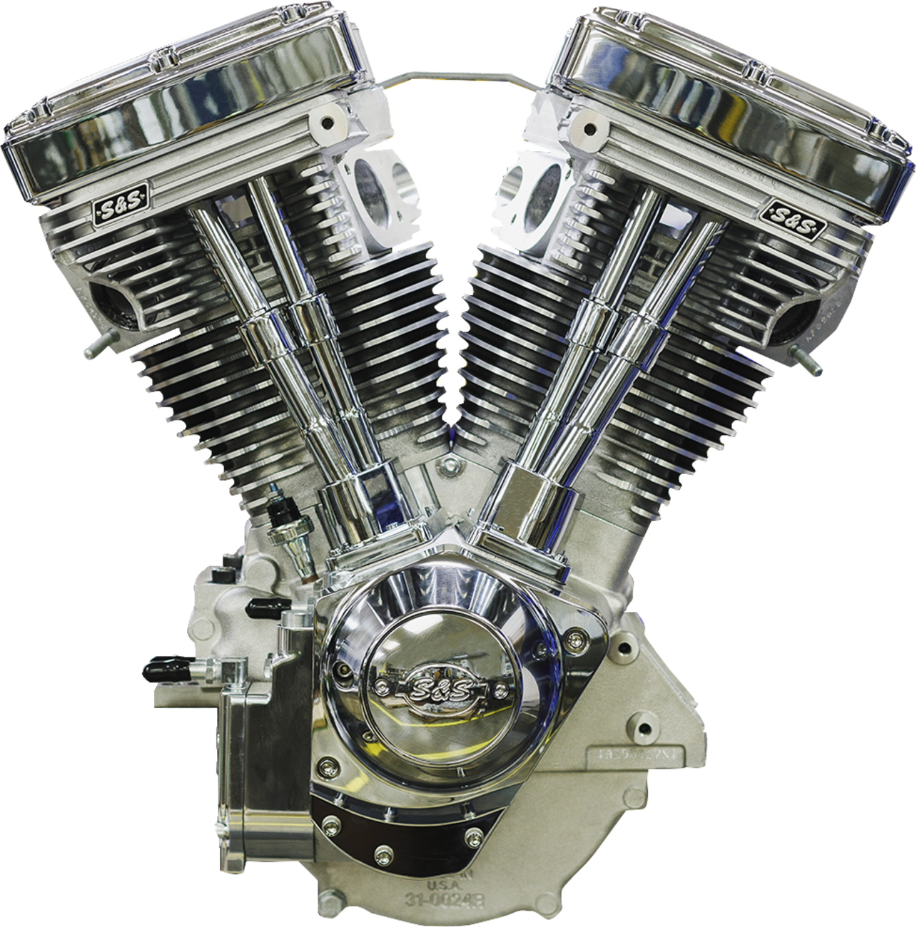 S&S CYCLE V111 Long-Block Engine- Natural - 84-'99 Custom Chasis w/Alternator Style Primary